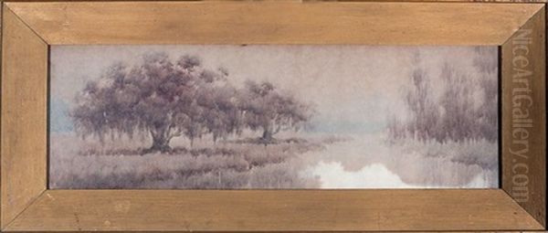 Two Live Oak Trees, Louisiana Bayou - view 1