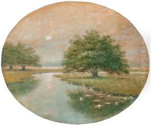 Live Oak Trees In The Louisiana Bayou by Alexander John Drysdale