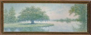 Louisiana Live Oak Tree On The Bayou by Alexander John Drysdale