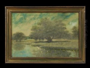 Water Lilies At Dusk by Alexander John Drysdale