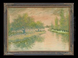 Louisiana Bayou With Water Lillies by Alexander John Drysdale