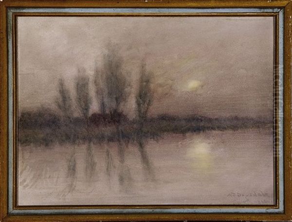 Five Cypress Trees, Hazy Morning - view 1