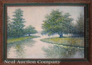 Live Oaks Along The Bayou by Alexander John Drysdale