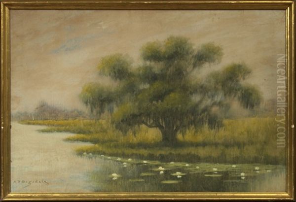 Oak Trees Along The Bayou - view 1