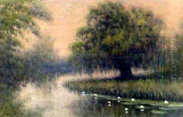 Louisiana Bayou Scene With Flowers - view 1