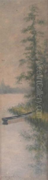 Louisiana Bayou With Canoe - view 1