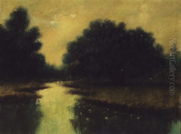 Bayou Landscape With Water Lilies - view 1