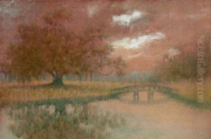Bayou Scene With Bridge by Alexander John Drysdale