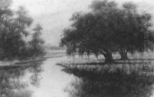 Bayou Peninsula With Oaks by Alexander John Drysdale