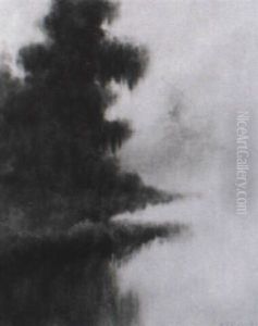 Foggy Morning With Oak Tree by Alexander John Drysdale