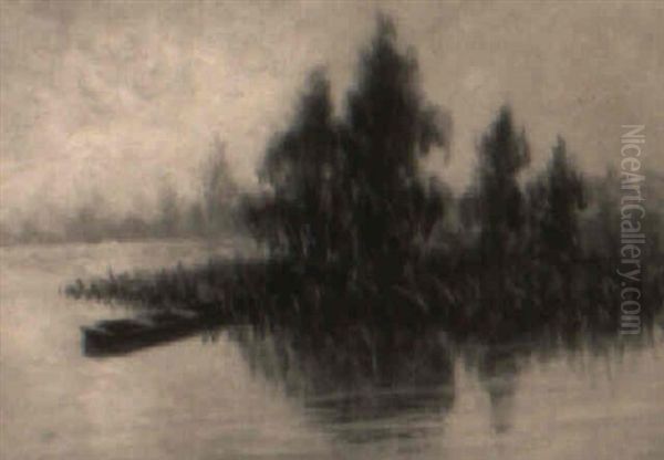 Marsh Scene With Pirogue - view 1