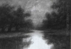 Live Oaks Along A Bayou