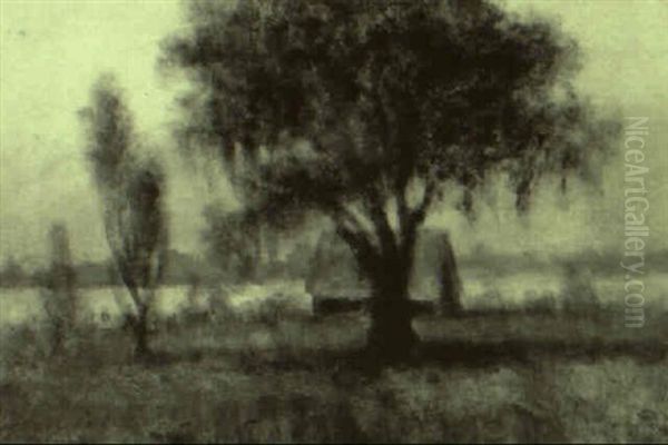 Bayou Scene With Farmhouse - view 1
