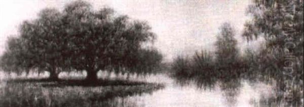 Live Oaks And Cypress On The Bayou - view 1