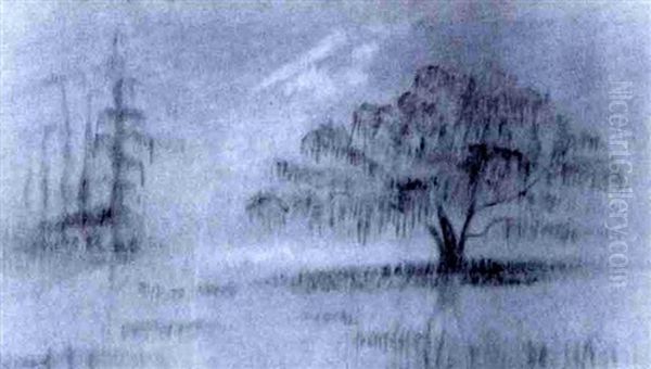 Live Oak And Cypress On The Bayou - view 1