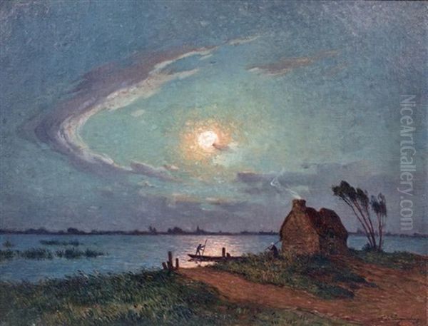 Vue De Briere Au Clair De Lune - view 1