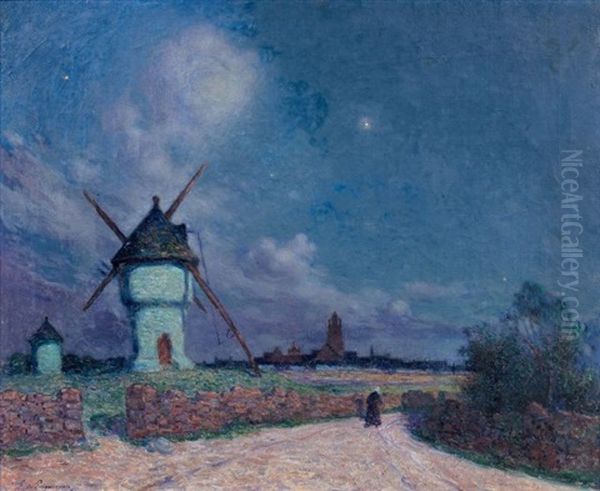 Le Moulin De Batz-sur-mer Au Clair De Lune - view 1