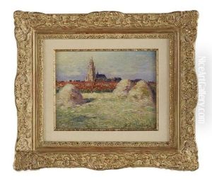 Meules De Foin Et Champ De Coquelicots Pres Du Croisie by Ferdinand du Puigaudeau