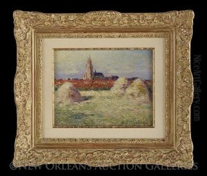 Meules De Foin Et Champ De Coquelicots Pres Du Croisie by Ferdinand du Puigaudeau