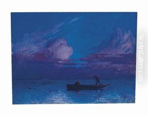 Promenade En Barque De Nuit A Briere by Ferdinand du Puigaudeau