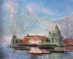 Feu D'artifice Et Manege A La Dogana, Venise by Ferdinand du Puigaudeau