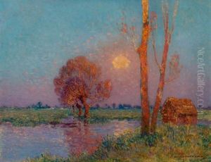 Coucher De Soleil En Briere by Ferdinand du Puigaudeau