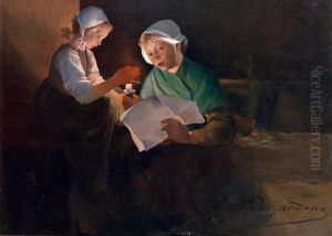 La Lecture A La Chandelle by Ferdinand du Puigaudeau
