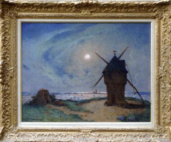 Moulin Au Clair De Lune Devant Le Croizic - view 1