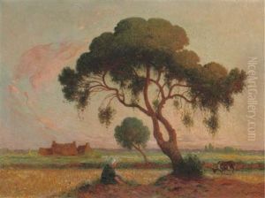 Bretonne Assise Sous Le Grand Arbre by Ferdinand du Puigaudeau
