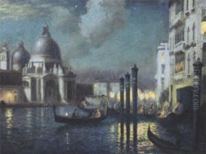 Le Grand Canal, Venise - La Nuit by Ferdinand du Puigaudeau