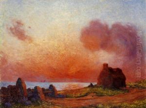 Coucher De Soleil Sur La Cote by Ferdinand du Puigaudeau