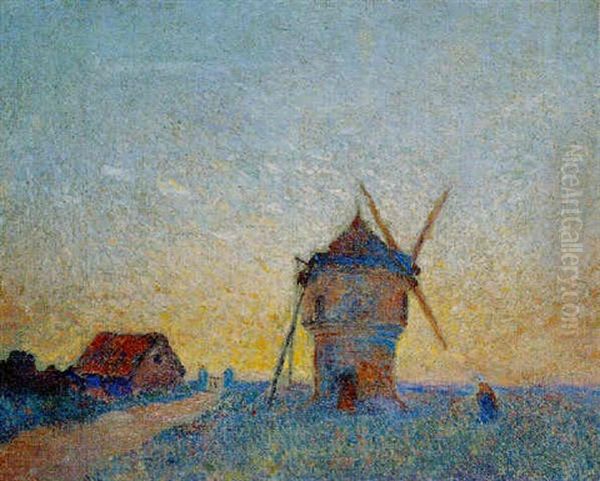 Silhouette Pres D'un Moulin En Bretagne - view 1