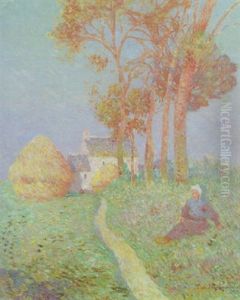 Bretonne Dans Un Paysage by Ferdinand du Puigaudeau