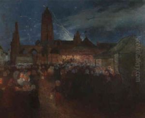 Manege Et Fete Foraine La Nuit A Batz-sur-mer