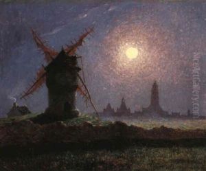 Nachtliche Vollmondbeschienene Landschaft Nachtliche Vollmondbeschienene Landschaft