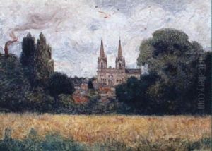Champ De Ble Et Cathedrale by Ferdinand du Puigaudeau