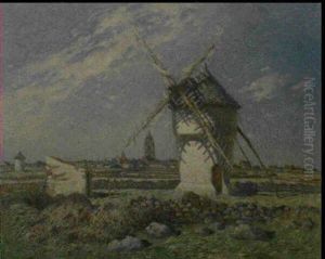 Paysage Au Moulin, (batz) by Ferdinand du Puigaudeau
