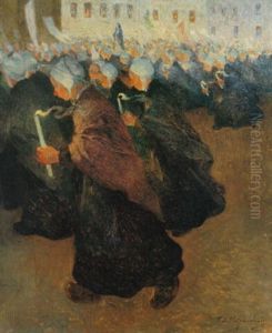 Procession De Nuit En Bretagne by Ferdinand du Puigaudeau