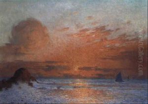 Soleil Couchant Sur La Mer by Ferdinand du Puigaudeau