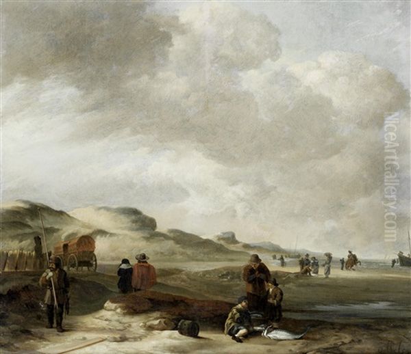 A Beach Landscape With A Fish Seller - view 1