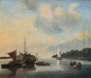 Calm Canal With Boats by Hendrik Jacobsz Dubbels