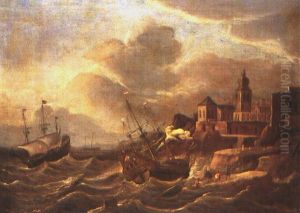 Schiffbruch An Der Kuste by Hendrik Jacobsz Dubbels