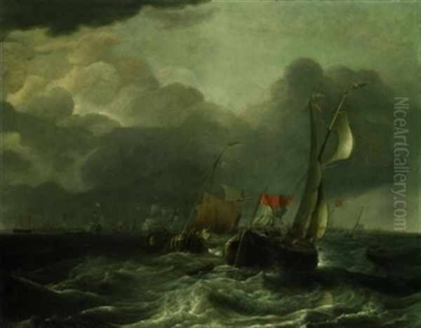 Segelboote In Frischem Wind Vor Amsterdam - view 1
