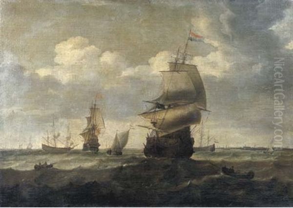 Marina Con Velieri Ed Altre Imbarcazioni Al Largo Di Una Citta - view 1