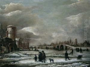 Winterlandschaft by Hendrik Jacobsz Dubbels