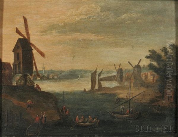 Coastal View With Windmills And Vessels - view 1