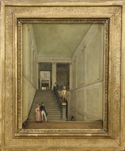 Vue De L'interieur De L'escalier De La Galerie Des Tableaux De Florence D'apres Nature by Etienne Jean Franklin Dubois