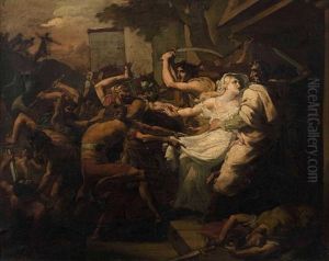 Agamemnon S'emparant De Cassandre Apres Le Sac De Troie by Francois Dubois