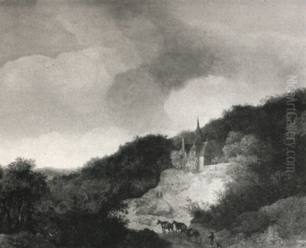 Landscape With Travellers On A Sandy Road - view 1