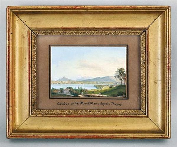 Geneve Et Le Mont-blanc Depuis Pregny - view 1